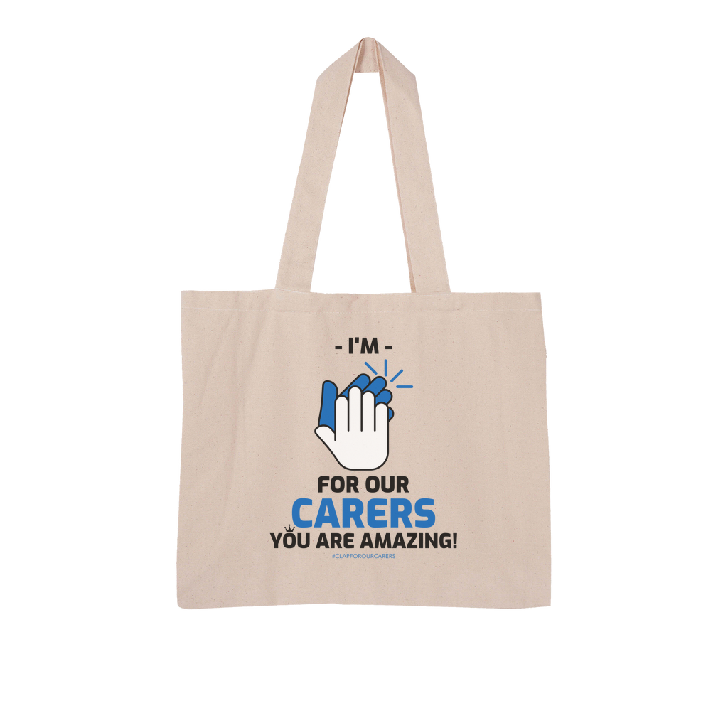 #Clapforourcarers Large Organic Tote Bag - HBS Inspire Me