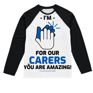 CLAPFOROURCARERS Sublimation Baseball Long Sleeve T-Shirt - HBS Inspire Me