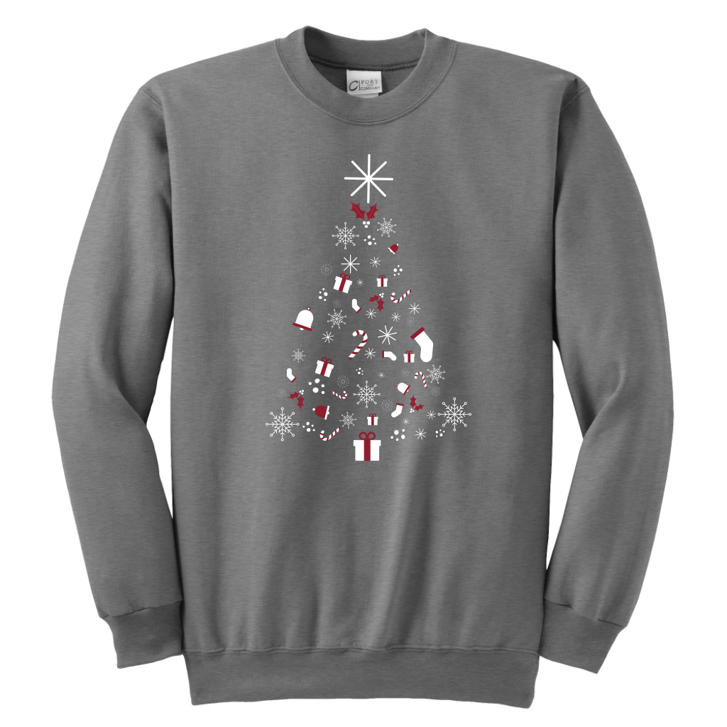 Christmas Tree Youth Crewneck Unisex Sweatshirt (Available in 7 Colours) - HBS Inspire Me