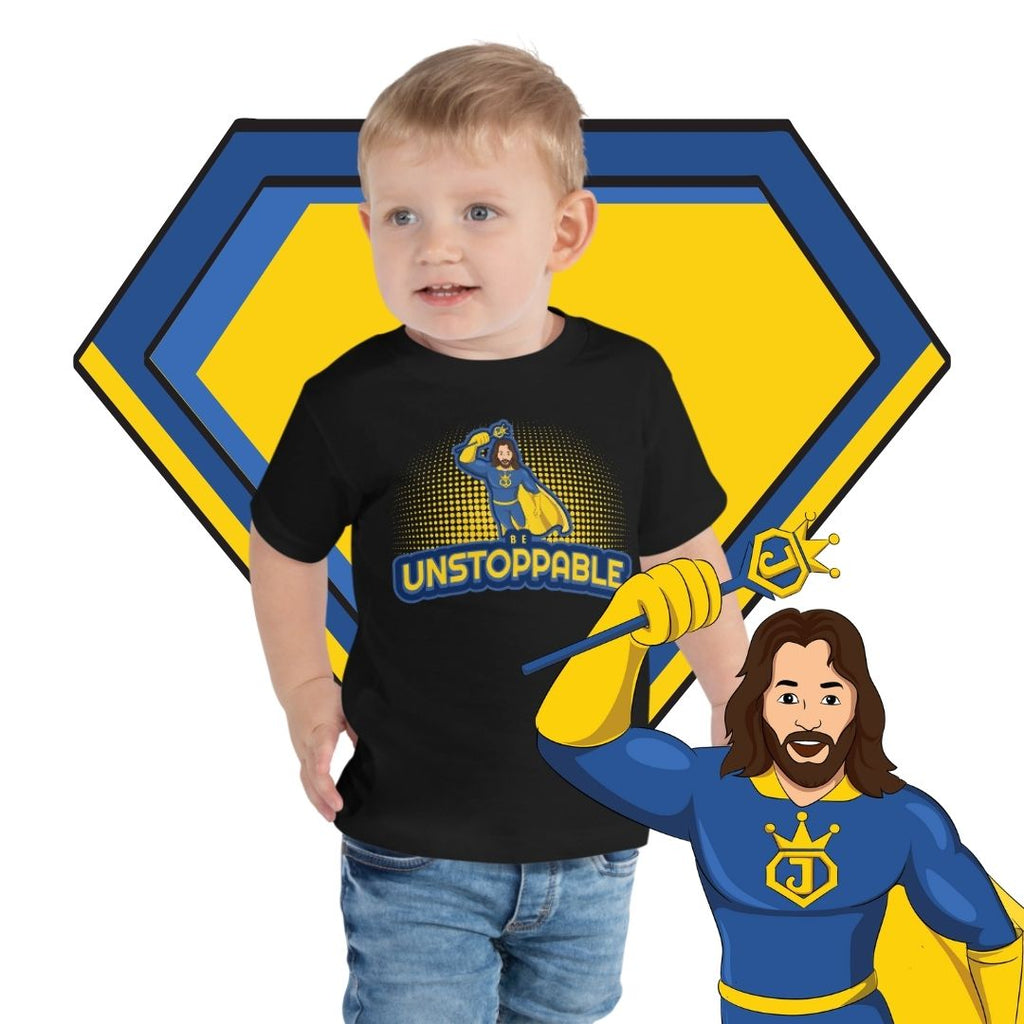 "Be Unstoppable" Jesus Action Superhero Toddler Tee