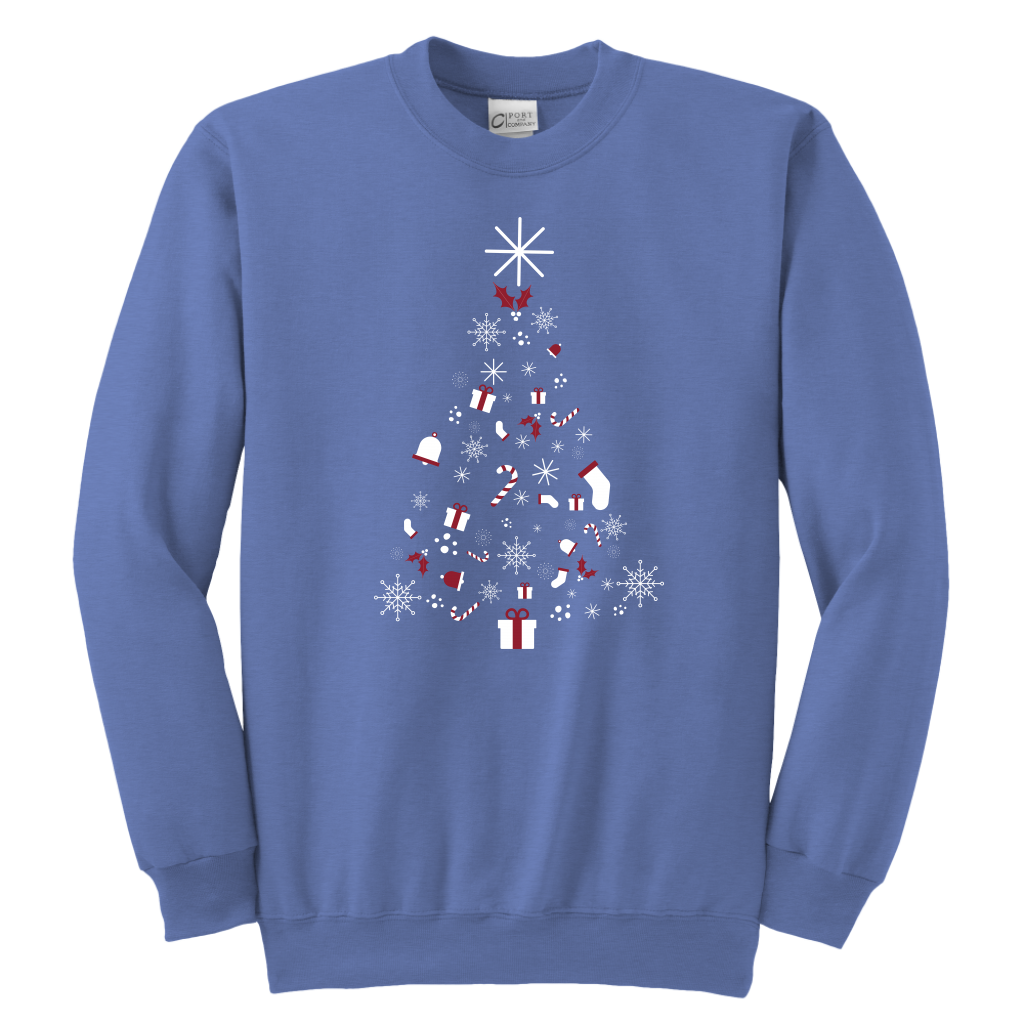 Christmas Tree Youth Crewneck Unisex Sweatshirt (Available in 7 Colours) - HBS Inspire Me