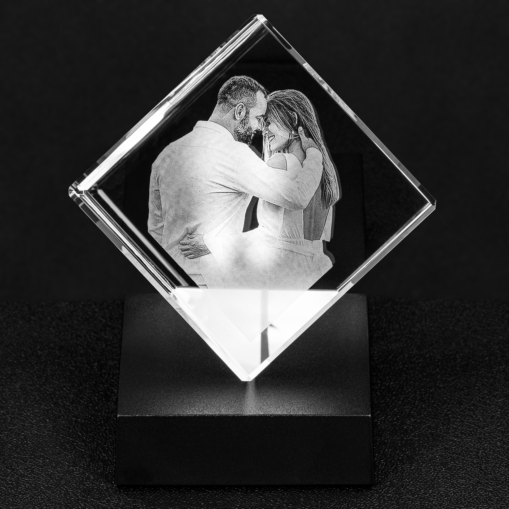 Personalized Crystal - Cut-Corner Cube - HBS Inspire Me