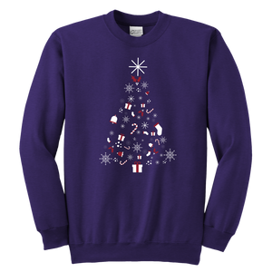 Christmas Tree Youth Crewneck Unisex Sweatshirt (Available in 7 Colours) - HBS Inspire Me