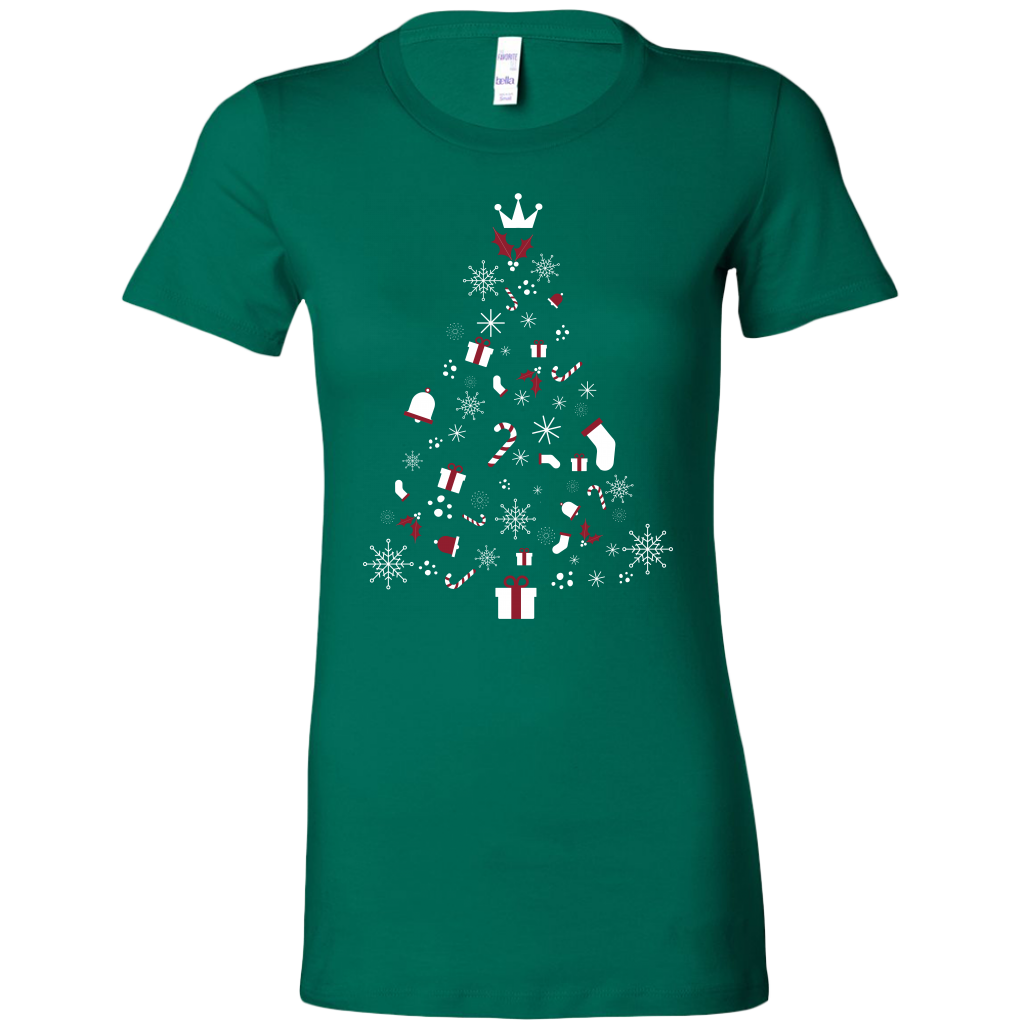 Christmas Tree Womens Feminine Fit Shirt (Available in 8 Different Colours) - HBS Inspire Me