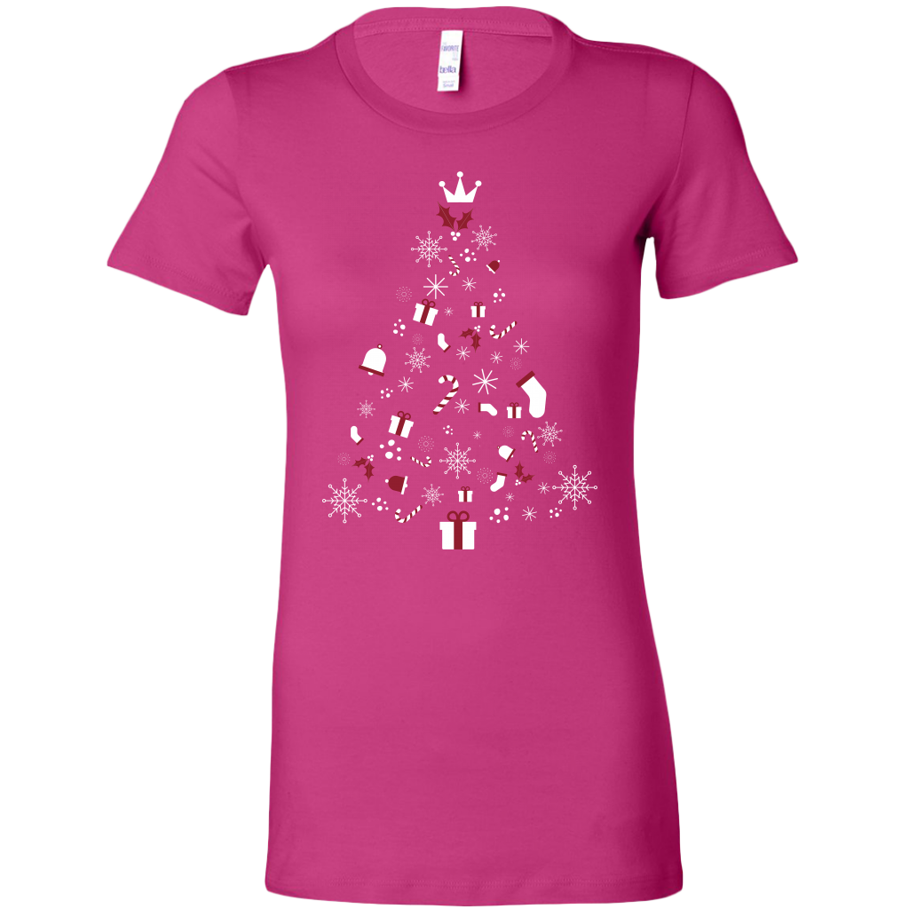 Christmas Tree Womens Feminine Fit Shirt (Available in 8 Different Colours) - HBS Inspire Me