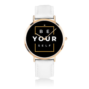 Be Yourself Women Genuine Leather Strap Water-resistant Quartz Watch (Rose Gold) - HBS Inspire Me