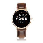 Be Yourself Men Genuine Leather Strap Water-resistant Quartz Watch (Rose Gold) - HBS Inspire Me