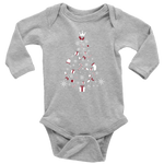 Christmas Tree Long Sleeve Baby Unisex Bodysuit (Available in 4 Colours) - HBS Inspire Me