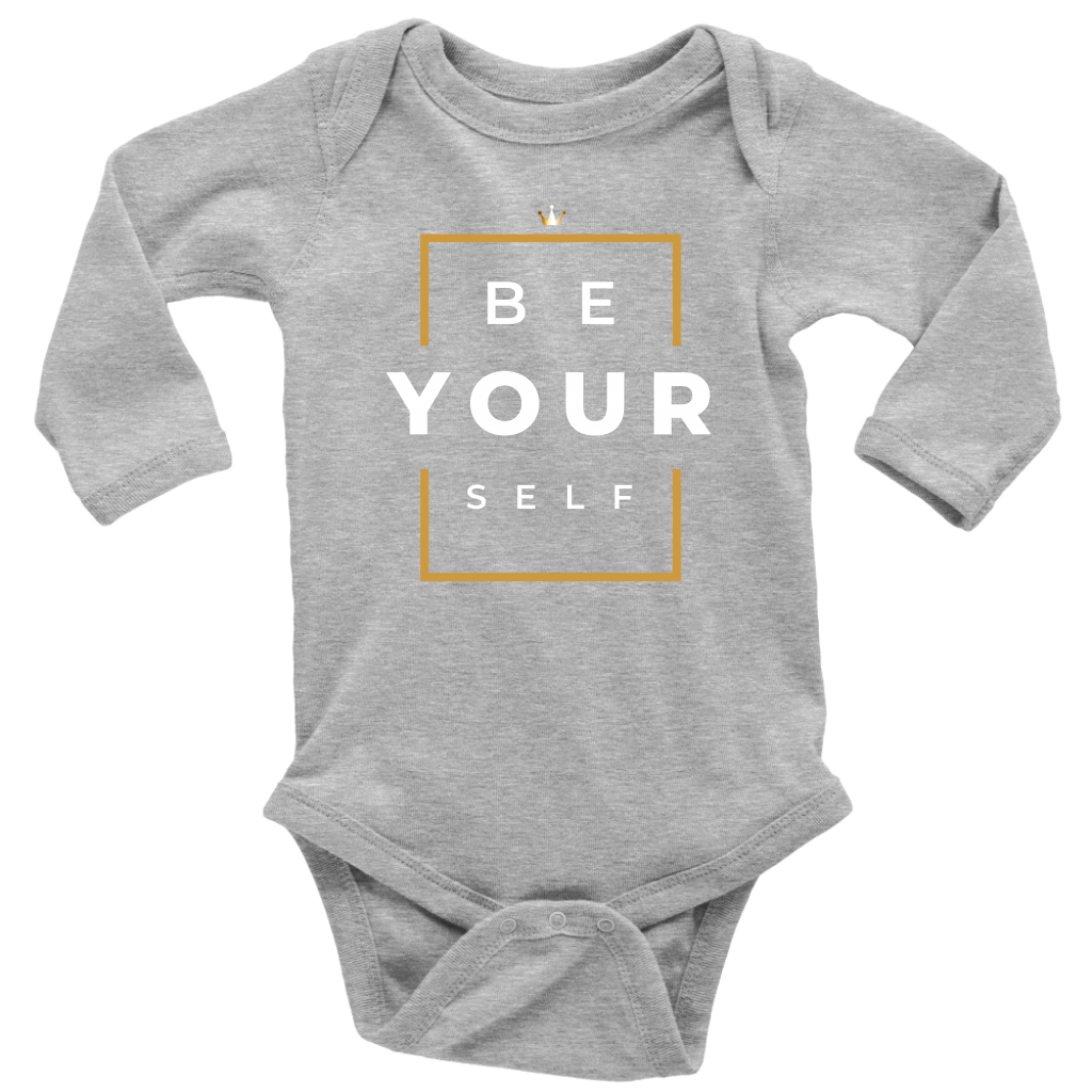 Organic Cotton Be Yourself Long Sleeve Baby Bodysuit - HBS Inspire Me