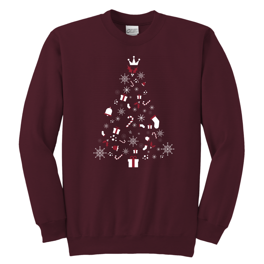 Christmas Tree Youth Crewneck Unisex Sweatshirt (Available in 8 colors) - HBS Inspire Me