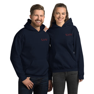 Highs and Lows Adult Unisex Hoodie - Red Embroidery - HBS Inspire Me