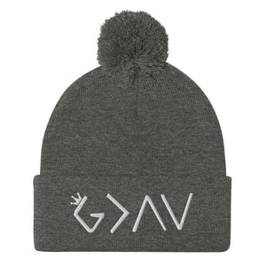 Highs and Lows Pom-Pom Beanie - White - HBS Inspire Me