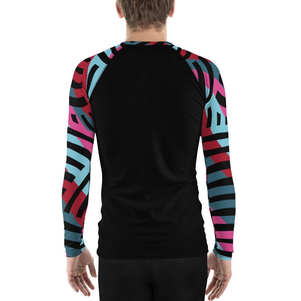 African Print Collage Men's Rash Guard - HBS Inspire Me