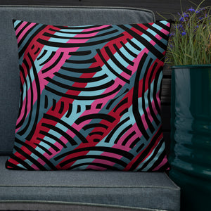 Stripe African Collage Premium Pillow