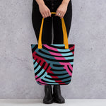 Stripe African Collage Tote bag