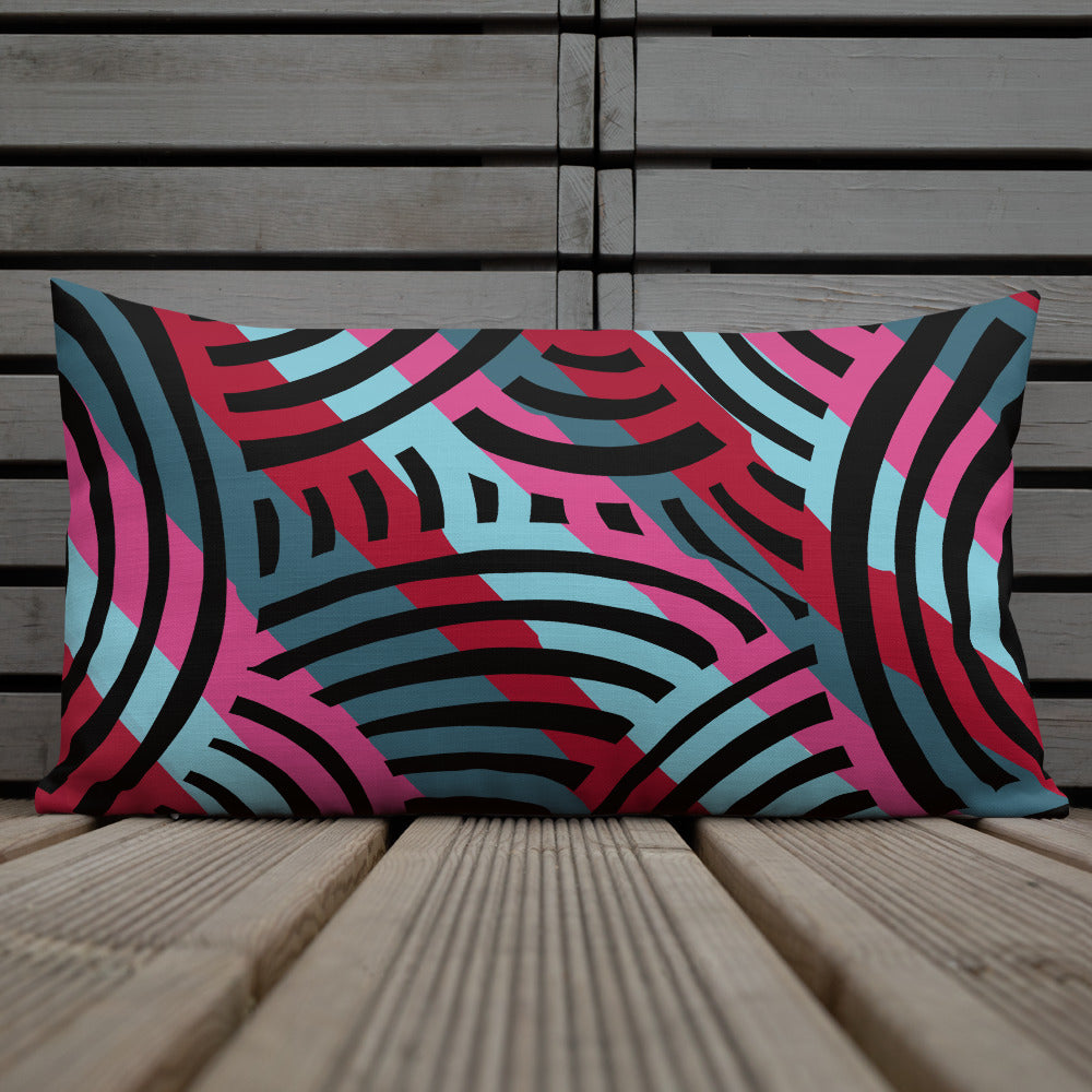 Stripe African Collage Premium Pillow