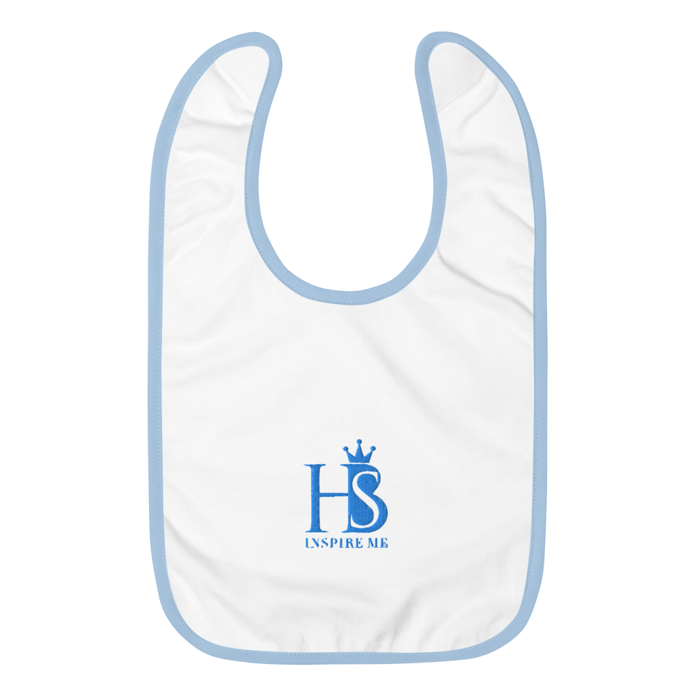 HBS Inspire Me Embroidered Baby Bib - Blue - HBS Inspire Me