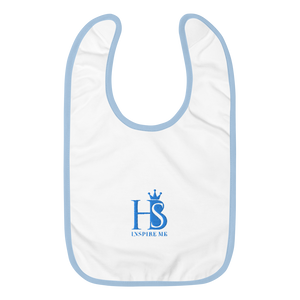 HBS Inspire Me Embroidered Baby Bib - Blue - HBS Inspire Me