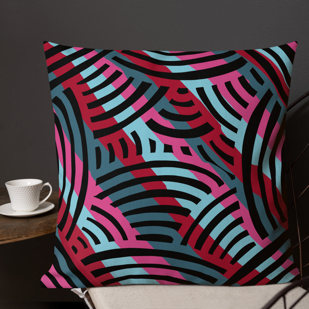 Stripe African Collage Premium Pillow