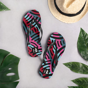 Stripe African Collage Flip-Flops