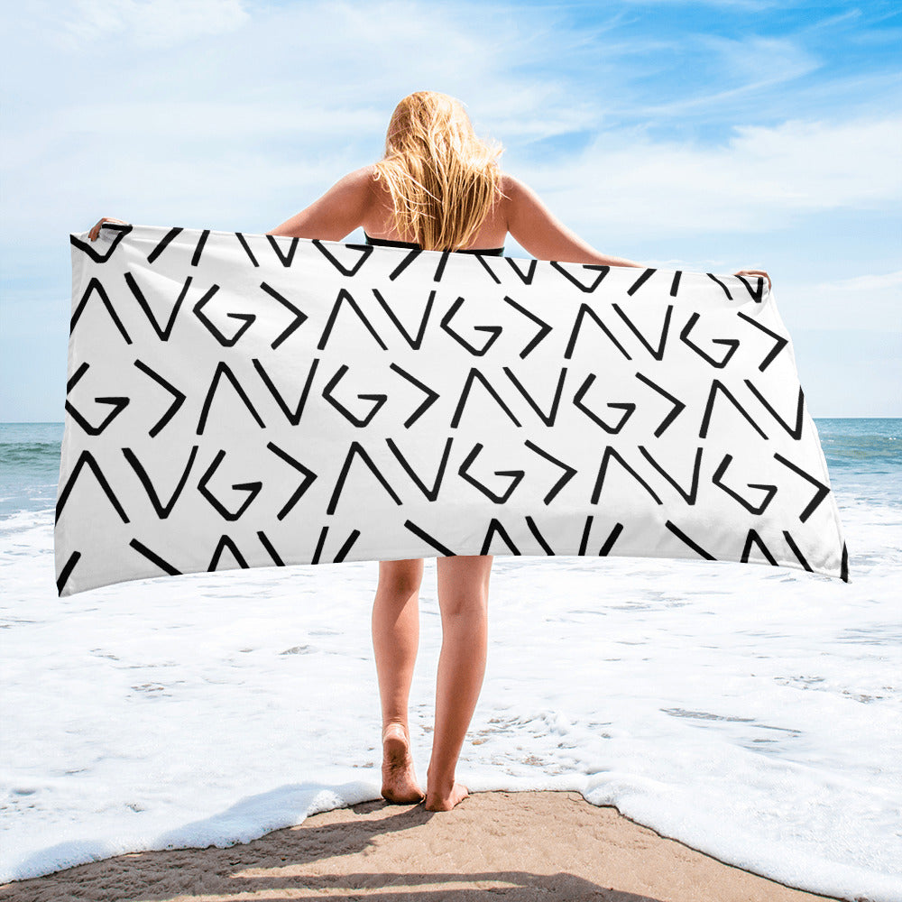 HIGHS AND LOWS BEACH TOWEL - WHITE - HBS Inspire Me