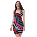 African Print Stripe Collage Dress