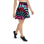 African Print Collage Skater Skirt