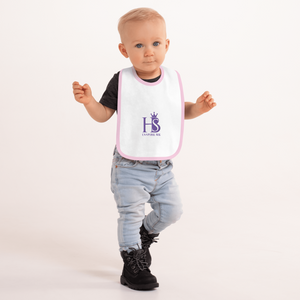 HBS Inspire Me Embroidered Baby Bib - Purple - HBS Inspire Me