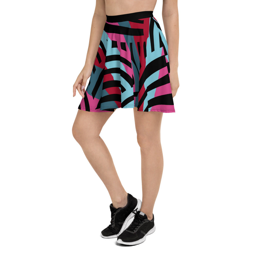 African Print Collage Skater Skirt