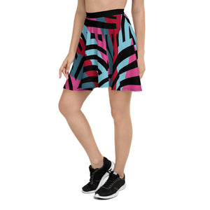 African Print Collage Skater Skirt