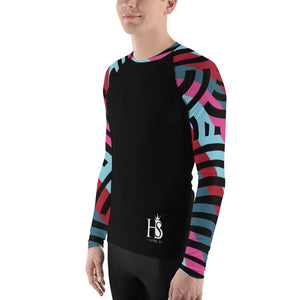 African Print Collage Men's Rash Guard - HBS Inspire Me