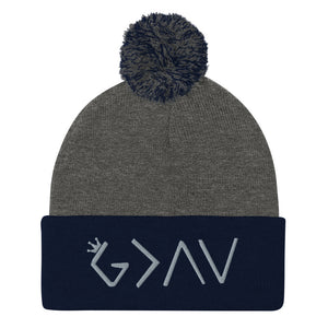 Highs and Lows Pom-Pom Beanie - Grey - HBS Inspire Me