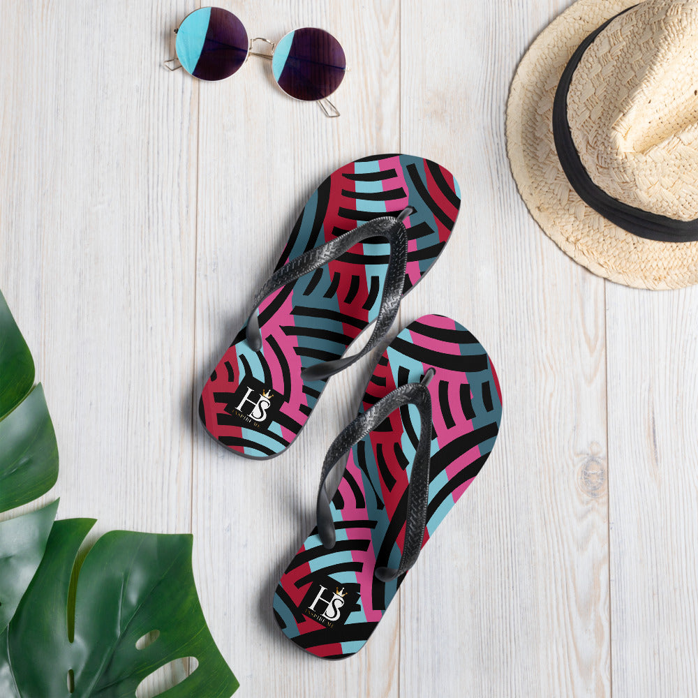 Stripe African Collage Flip-Flops