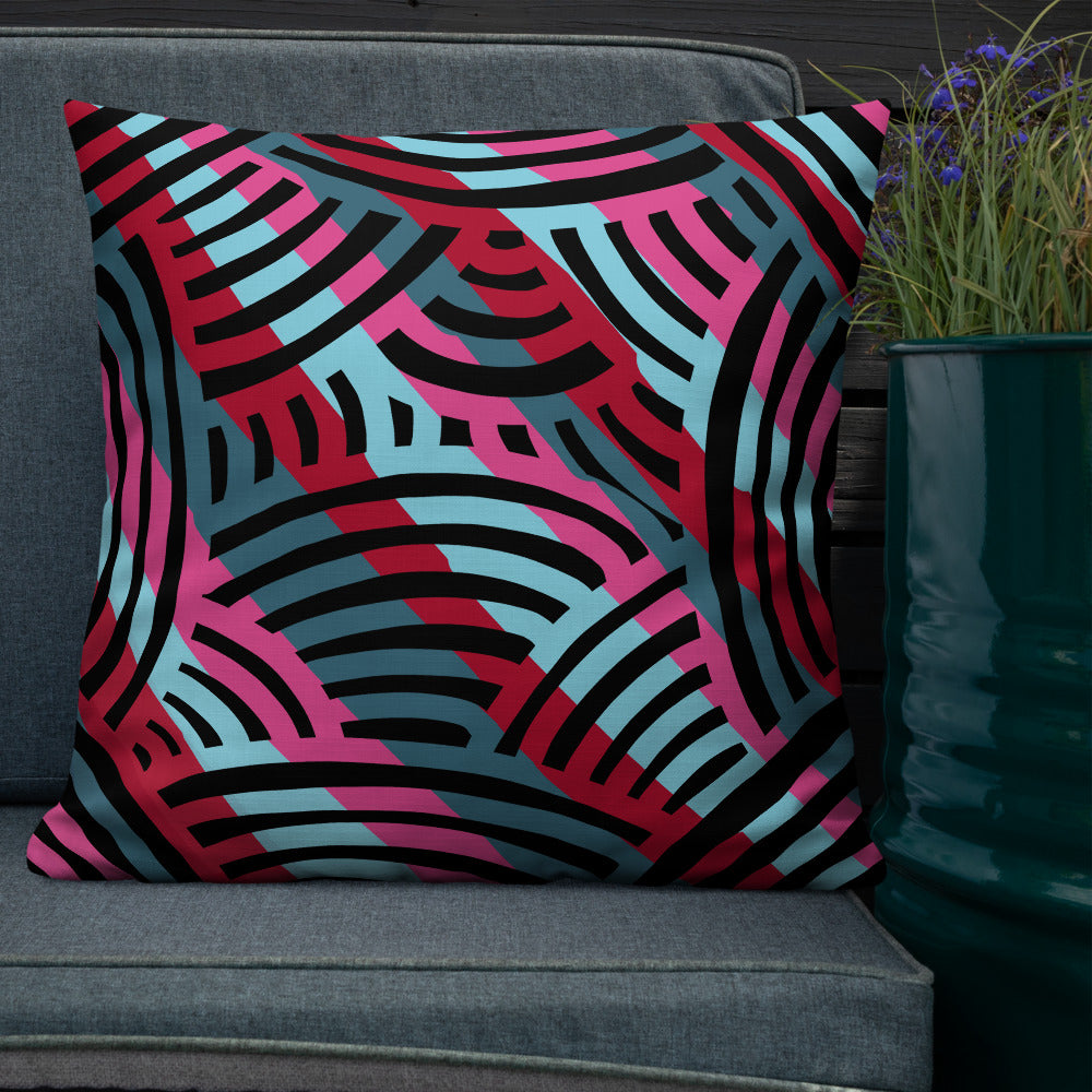 Stripe African Collage Premium Pillow