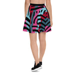 African Print Collage Skater Skirt