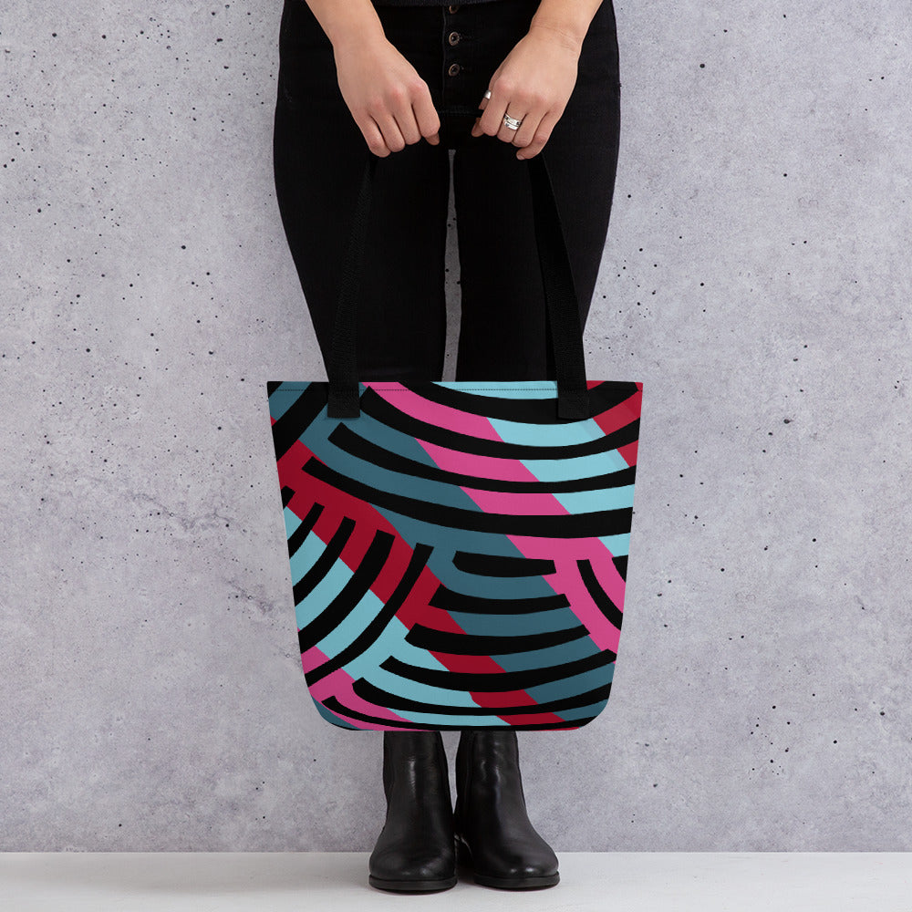 Stripe African Collage Tote bag