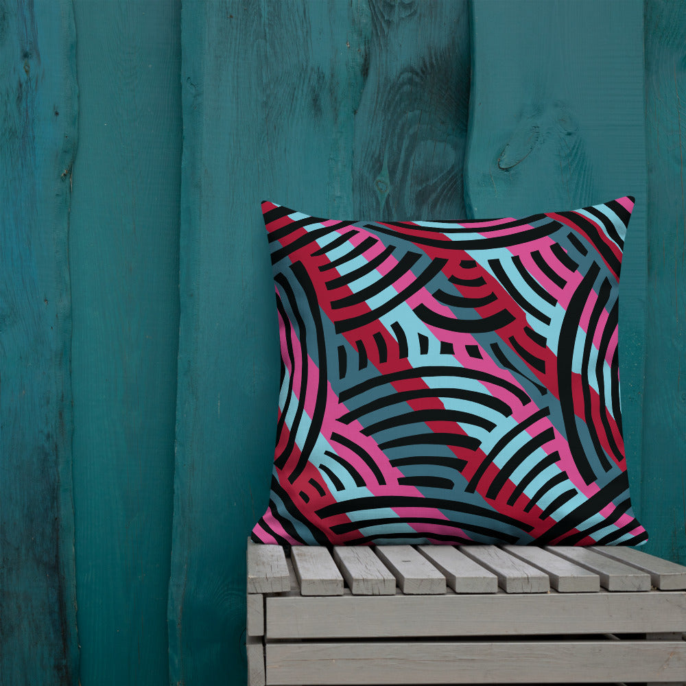 Stripe African Collage Premium Pillow