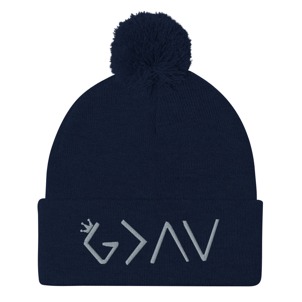 Highs and Lows Pom-Pom Beanie - Grey - HBS Inspire Me