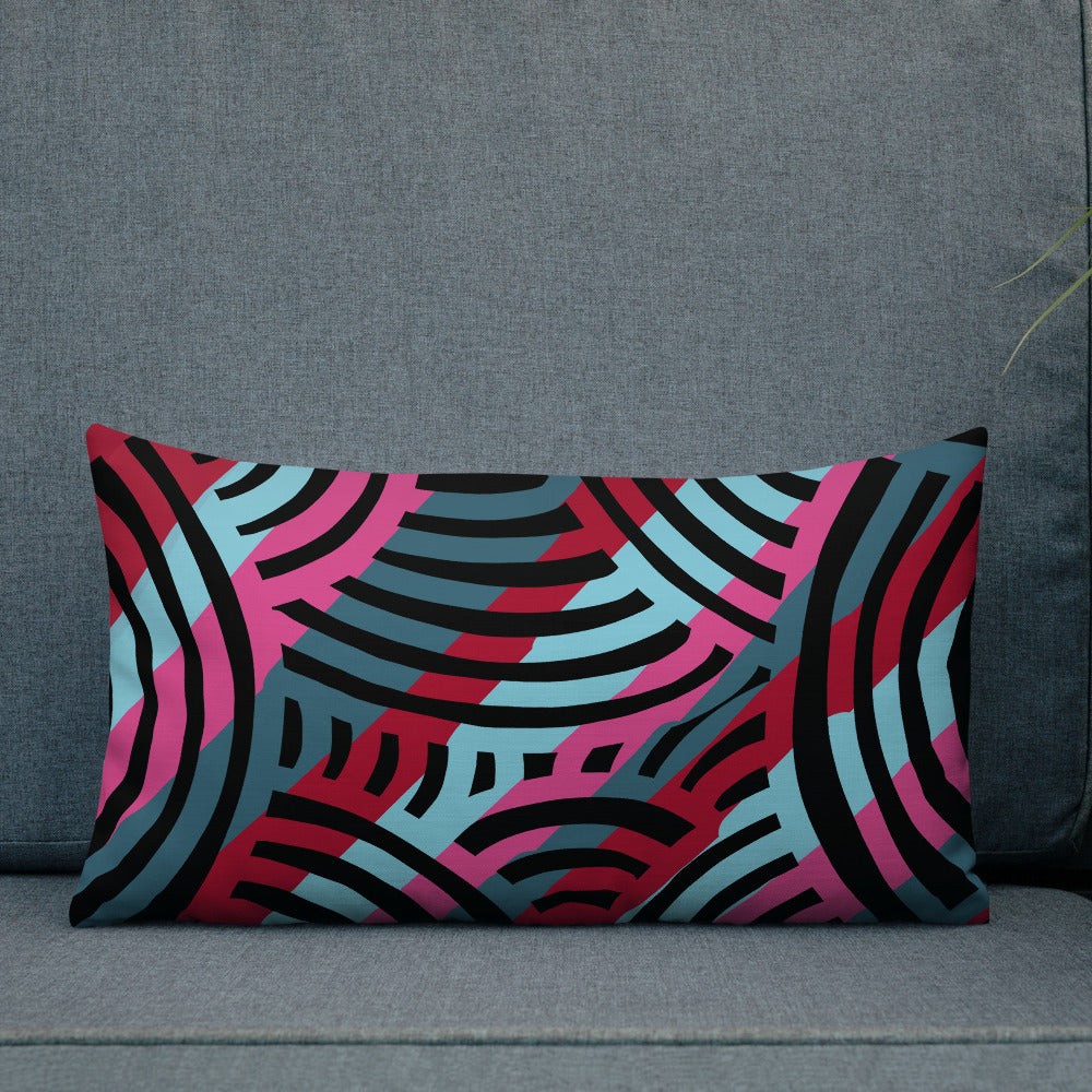 Stripe African Collage Premium Pillow