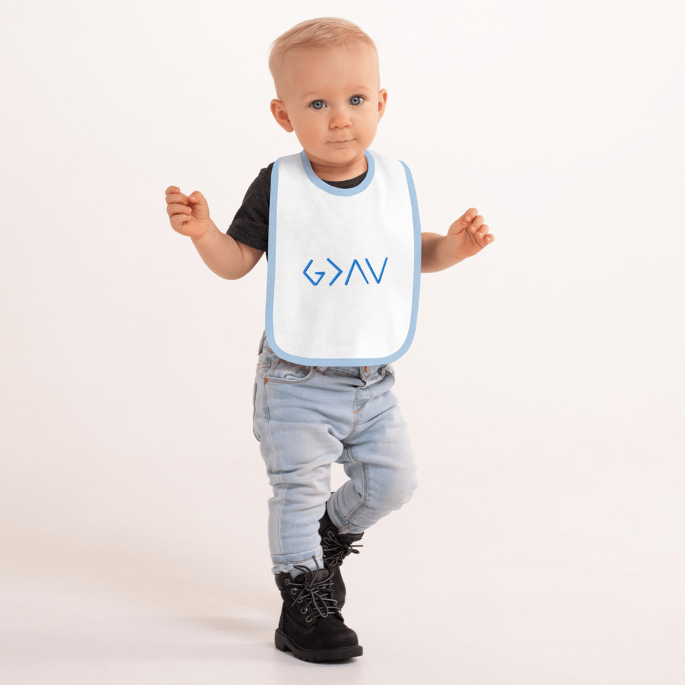 HIGHS AND LOWS BABY BIB - BLUE - HBS Inspire Me