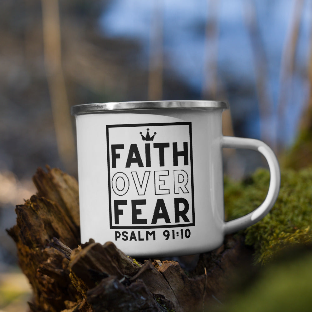 Faith Over Fear Enamel Camper Mug