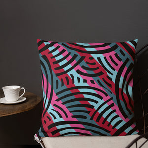 Stripe African Collage Premium Pillow