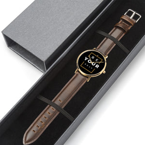 Be Yourself Men Genuine Leather Strap Water-resistant Quartz Watch (Rose Gold) - HBS Inspire Me