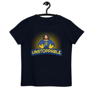 "Be Unstoppable" Jesus Action Superhero Organic Cotton Kid's T-shirt