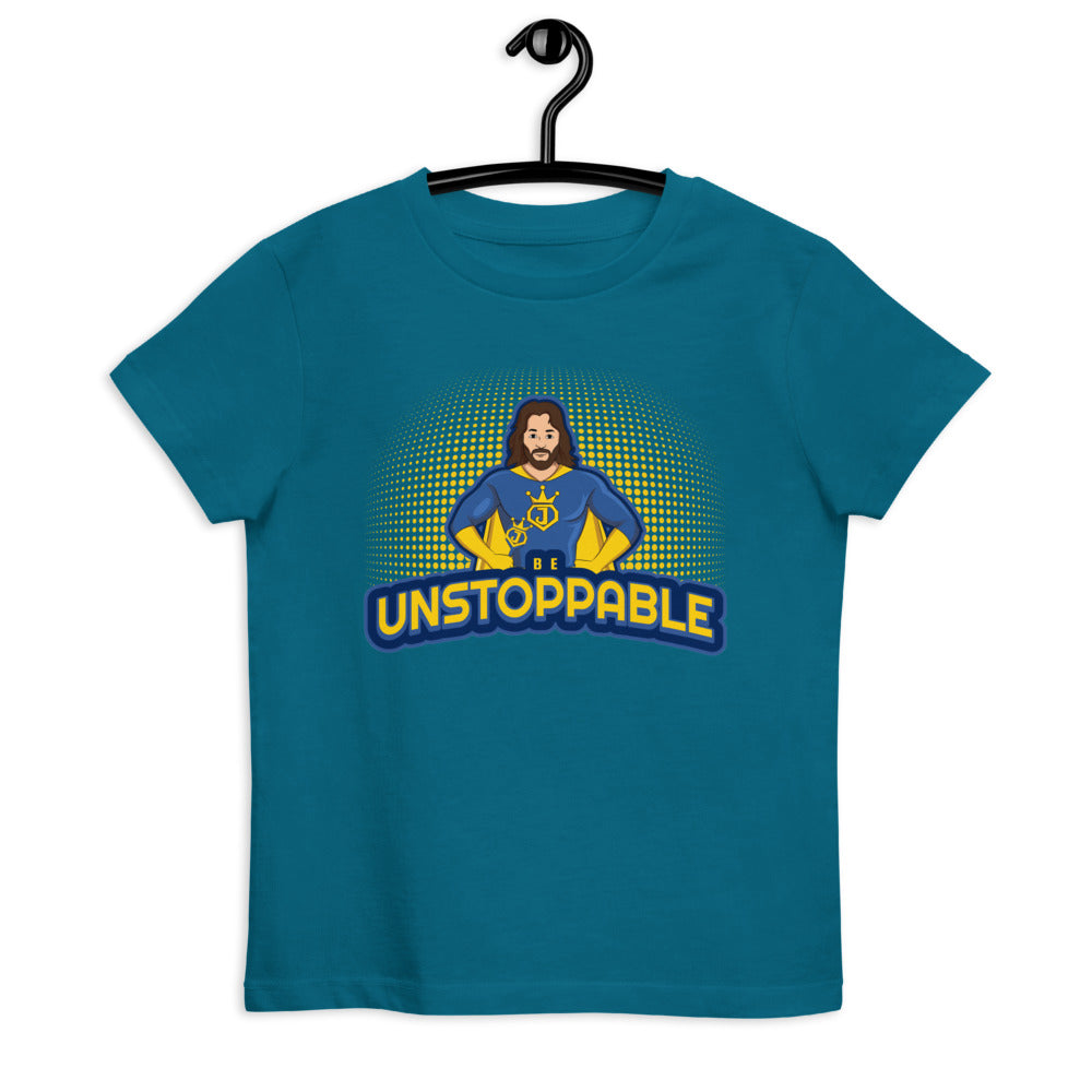 "Be Unstoppable" Jesus Action Superhero Organic Cotton Kid's T-shirt