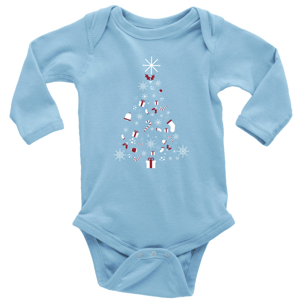 Christmas Tree Long Sleeve Baby Bodysuit - HBS Inspire Me