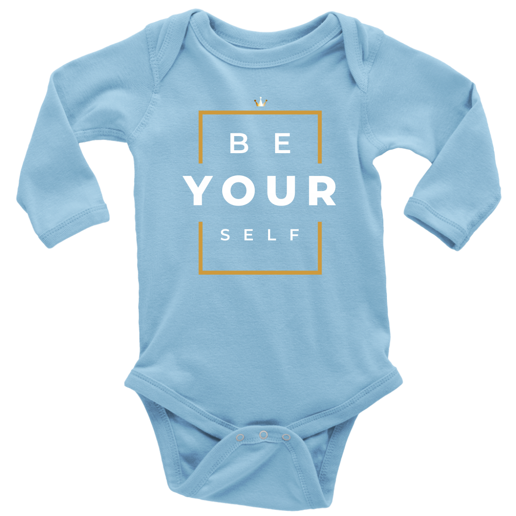 Organic Cotton Be Yourself Long Sleeve Baby Bodysuit - HBS Inspire Me