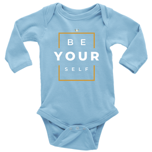 Organic Cotton Be Yourself Long Sleeve Baby Bodysuit - HBS Inspire Me