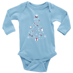 Christmas Tree Long Sleeve Baby Unisex Bodysuit (Available in 4 Colours) - HBS Inspire Me