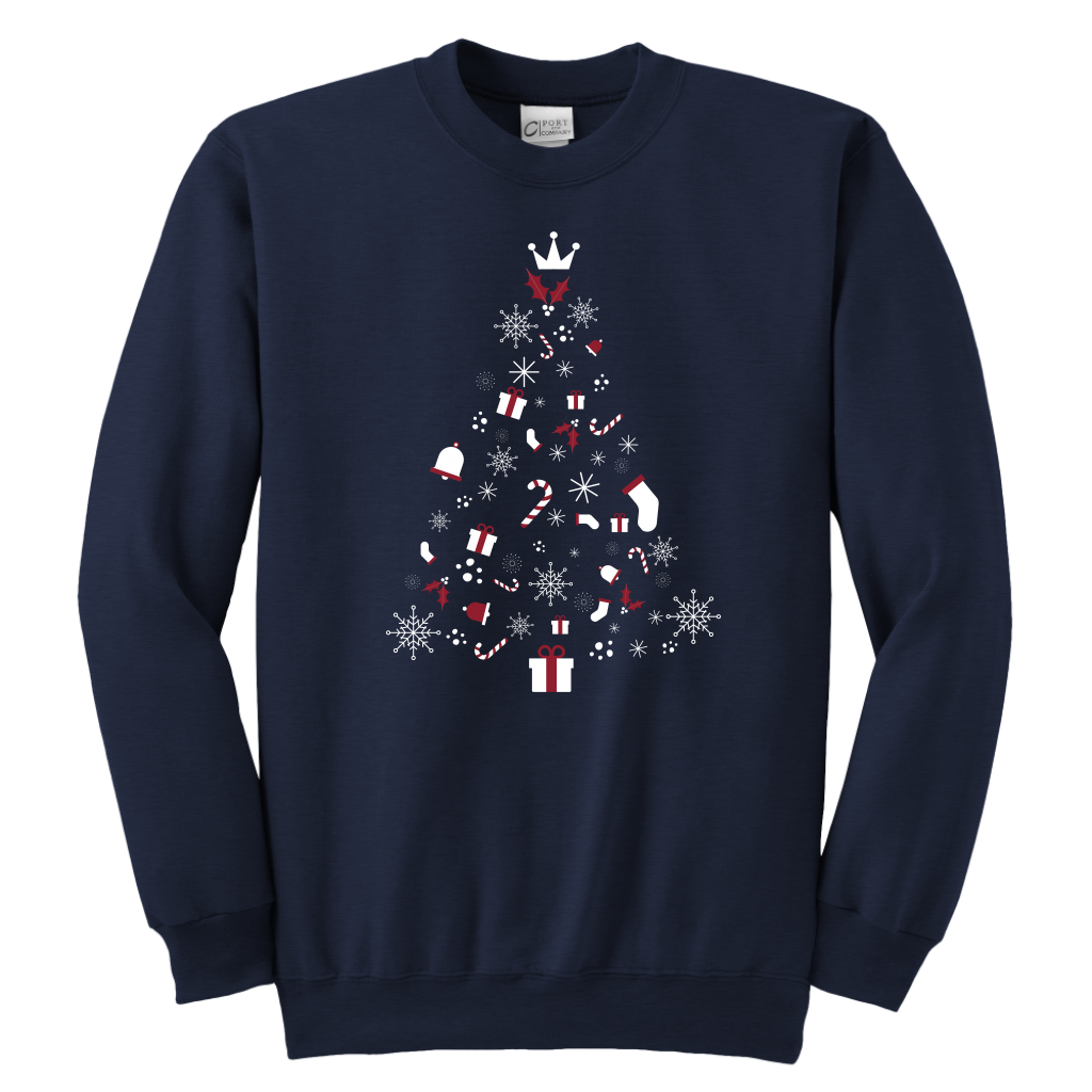 Christmas Tree Youth Crewneck Unisex Sweatshirt (Available in 8 colors) - HBS Inspire Me